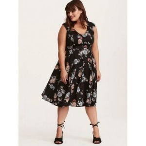 Torrid Black Floral Dress